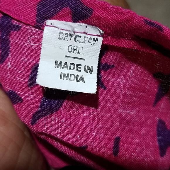 Kurta Pink and blue with birds - Picture 6 of 8